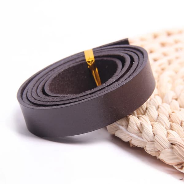 Smykkesnor, Ægte Læder, Flad Design,bredde 30mm, kaffe