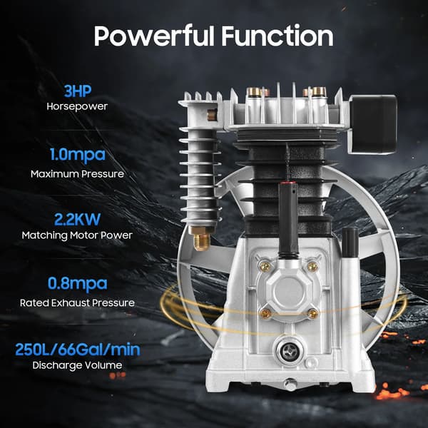 Luftkompressor Pumpe, 66 Galloner/min, 0.8MPa Tryk,Sølv