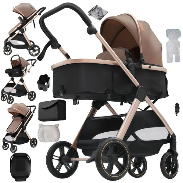 Barnvagn, Lättviktsdesign, Hög Sittplats,V10-KHAKI