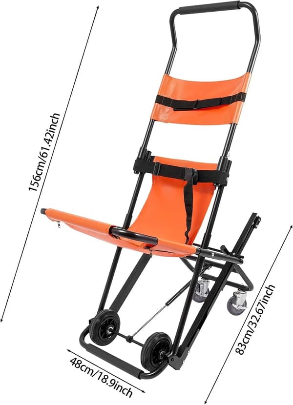 Fällstol, 158 kg lastkapacitet, manuell lyftdesign,orange