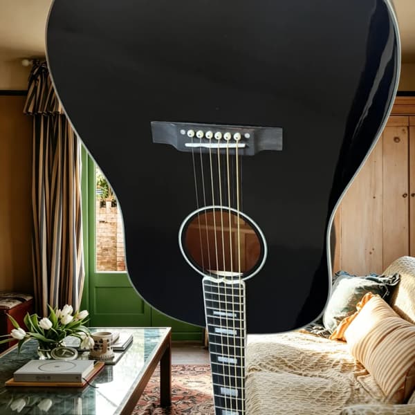 Akustisk Guitar, Fast Bro, Egnet til Begyndere og Professionelle,sort