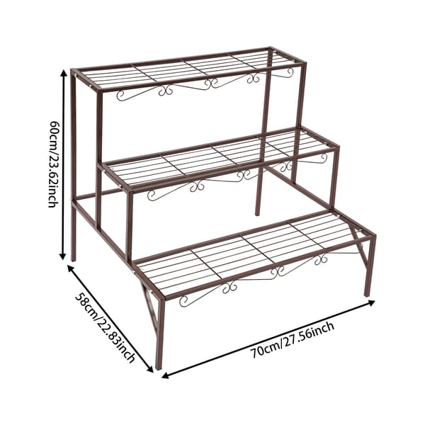 Plantebord, 3-niveau, Alsidig Design,Bronze