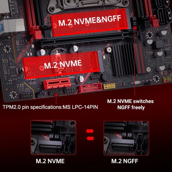 Bundkort, Intel X99 Chipset, LGA 2011-3 Socket,Moderkort+CPU+RAM