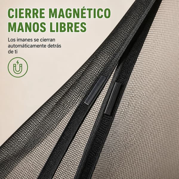 Magnetisk Myggenet, Automatisk Lukning, Høj-Densitet Mesh,Sort