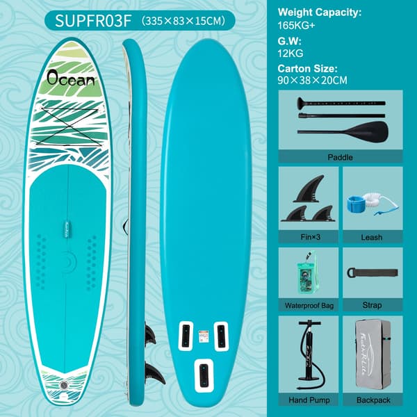 Stand Up Paddleboard, Uppblåsbart Design, Hög Lastkapacitet,Längd 335cm