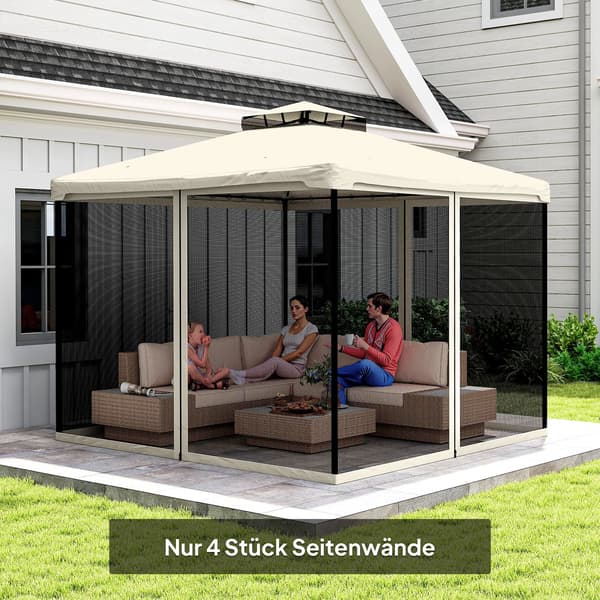 Nätpanel, Högkvalitativ polyester, 3m x 3m dimensioner, Lämplig för standardpaviljonger, Hållbart nät för ventilation