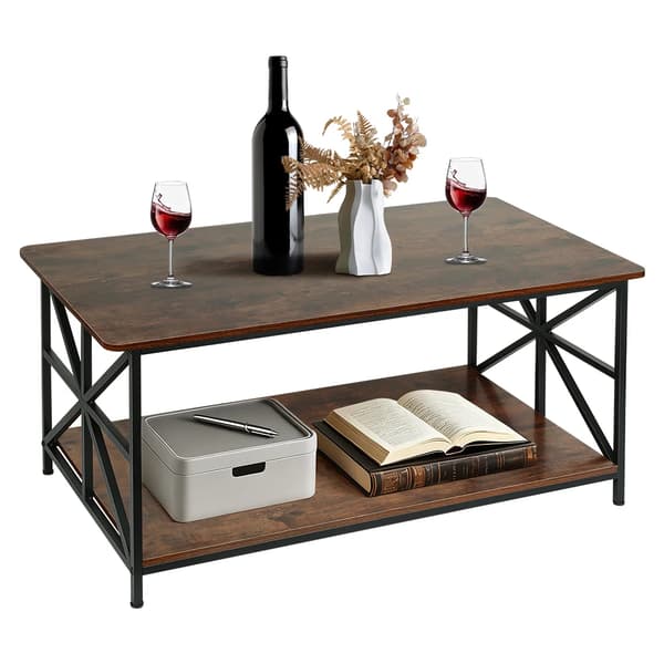 Kaffebord, Dobbelt-Niveau Opbevaring, Moderne Design,6