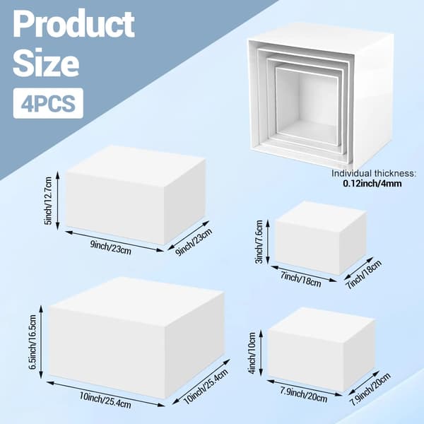 Buffetstativ, Månghöjdvisning, Hållbar Akryldesign,4PCS