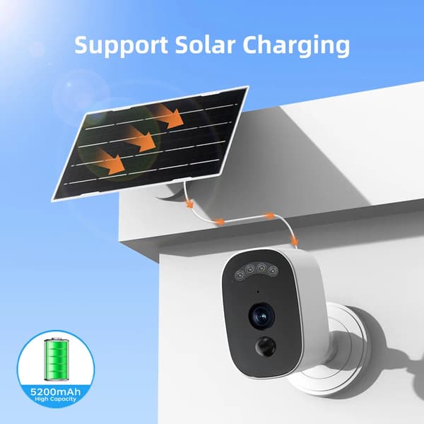 Säkerhetskamera, solenergidriven, tvåvägsljud,3MP KAMERA