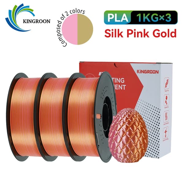 PLA-filament, tvåfärgad effekt, högblank yta,3KG Rosa Guld