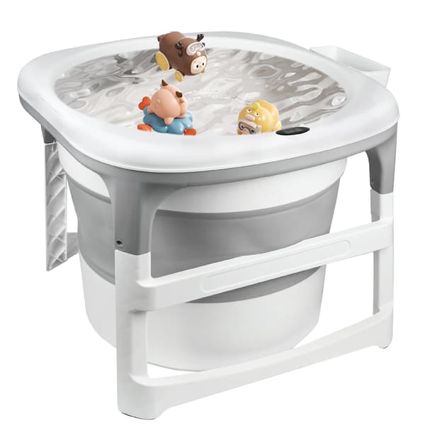 Badekar, Justerbar Temperaturmonitor, Pladsbesparende Design,GRÅ