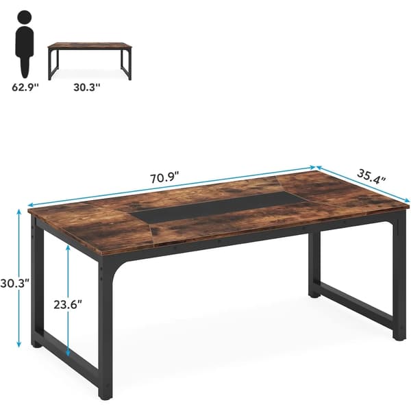 Konferencetabel, Rummelig Design, Moderne Æstetik,Rustik Brun Sort