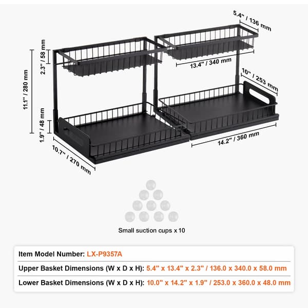 Skabsorganisator, 2-lags design, holdbar struktur,2stk