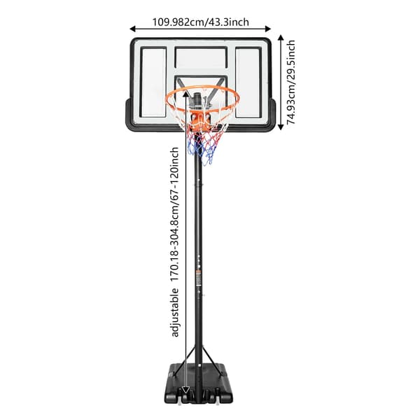 Basketbollring, Justerbar Höjd, Hållbar Konstruktion,VIT
