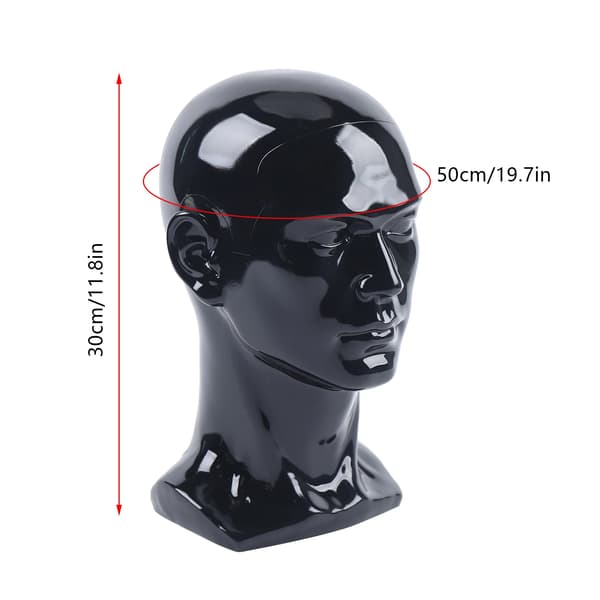 Mannequin Hoved, Mandlig Design, Holdbart PVC Materiale,Lys sort