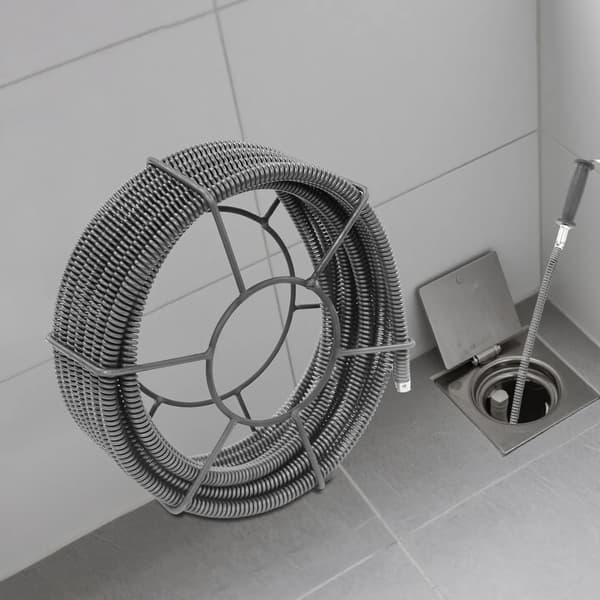 Afløbsslange, 10 meter længde, konstruktion i manganstål,Mørk Grå