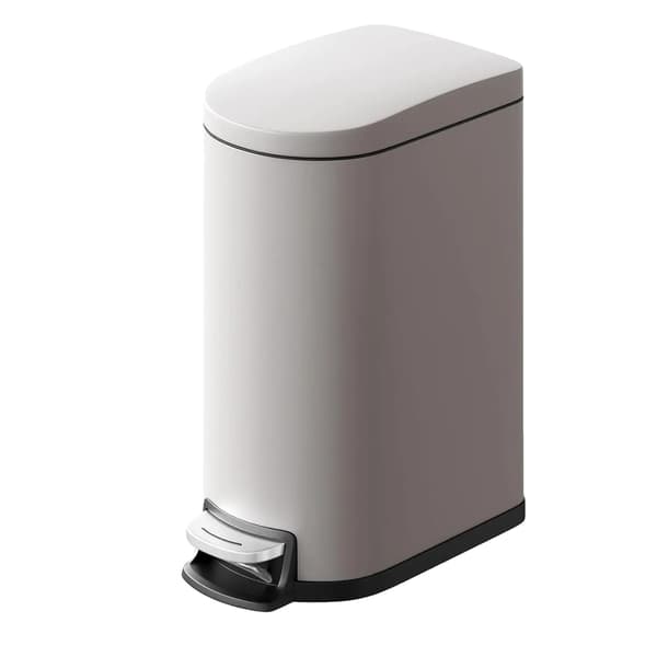 Soptunna, Slim Design, Mjukstängande Lock,grå