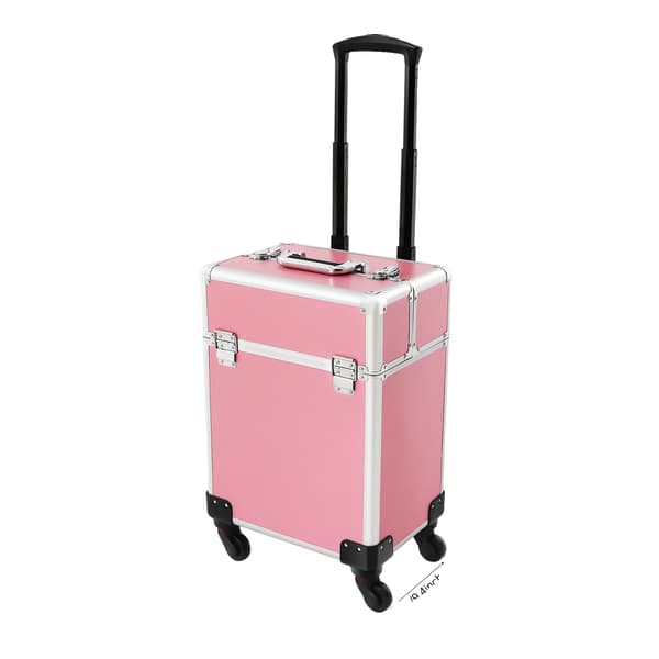 Makeupväska, rullande design, säker låsning,Rosa