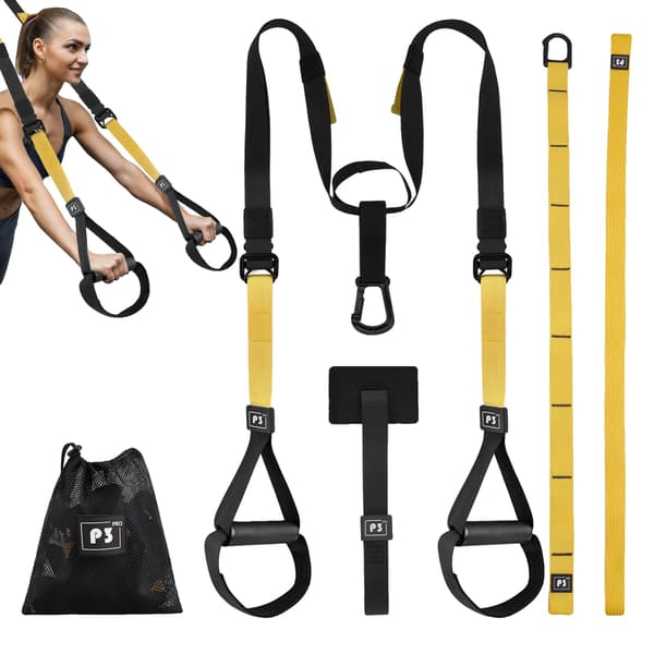 Suspension Trainer, Helkropstræning, 320kg Belastning,sort