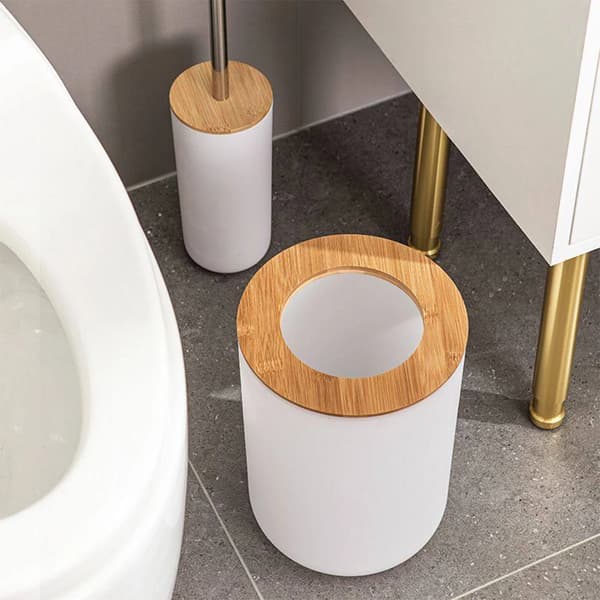 Badrumsaccessoarer Set, Mångsidig Organisatör, Miljövänligt Material,VIT