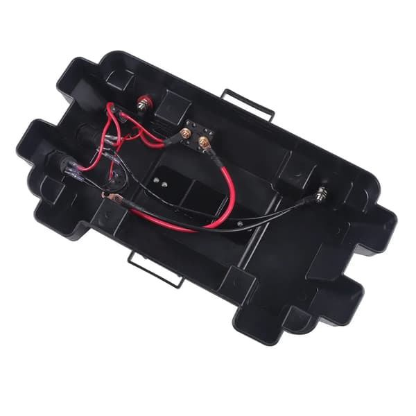 Batteribox, Hållbart PP-material, Dubbel USB-port,svart