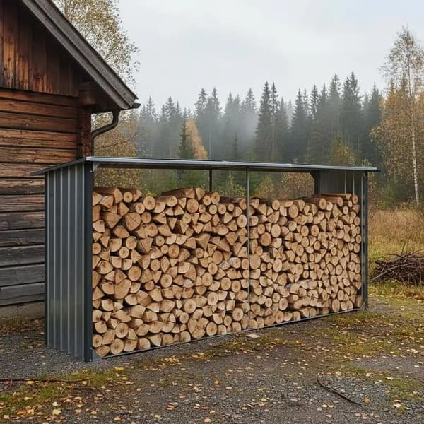 Brændstofopbevaring, Galvaniseret Stål Konstruktion, Ventileret Design,Anthracit