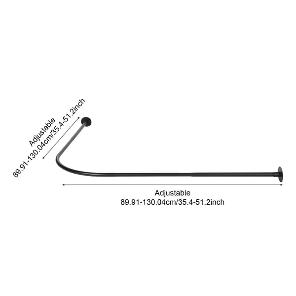 Duschdraperistång, Justerbar Längd, Modern Design,Svart