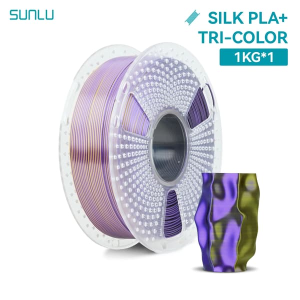 3D-printer filament, PLA+ silkemateriale, dual/triple farvemuligheder,SILKE BK GD PP