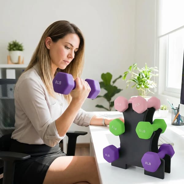 Håndvægtsæt, 3 lbs, 5 lbs, 8 lbs, Hexagonal Design, Skridsikker Belægning