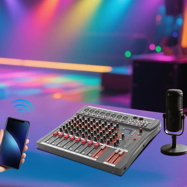 Lydmixer, 8-kanals indgang, Bluetooth- og USB-forbindelse,sort