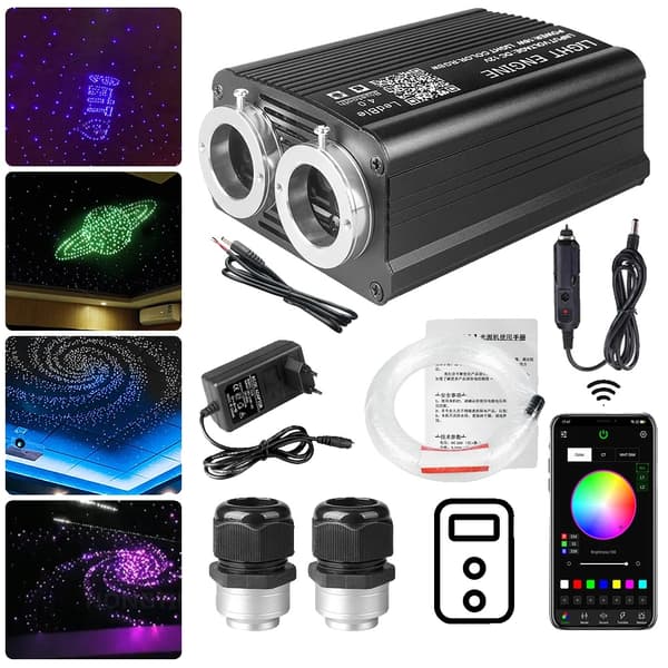 Fiberoptisk Stjärnhimmel Belysning, Bluetooth Kontroll, Musik Synkroniseringsfunktion,DoubleH-1000st-3m
