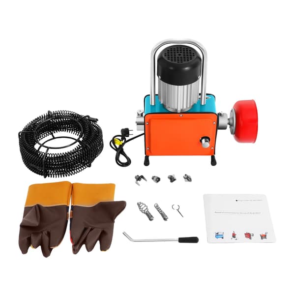 Afløbsrensningsmaskine, 1000W Motor, Bærbart Design,Appelsin