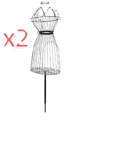 Mannequinmodellställ, Helkroppsdesign, Justerbar Höjd,2 Svart