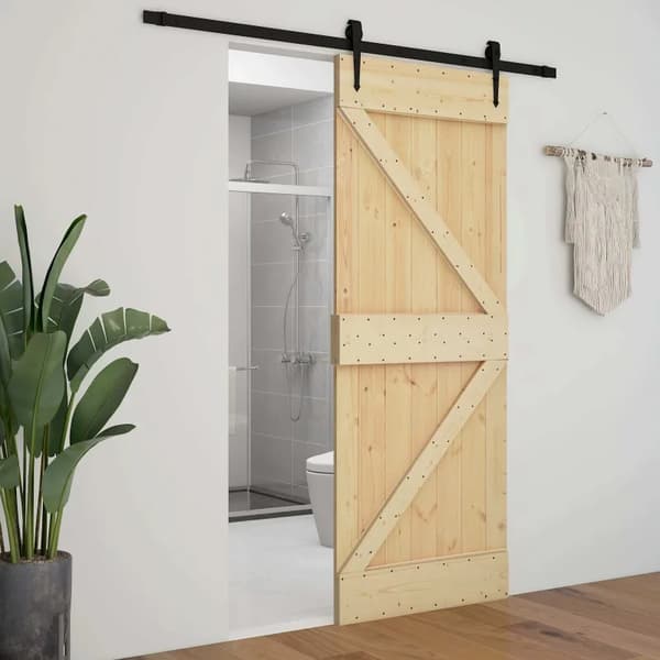 Dør, Solid Fyrretræ, Rent Design,hær grøn