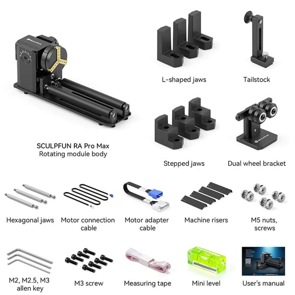 Rotary Modul, Alsidig Kompatibel Design, Højpræcisions Gravering,RA Pro Max