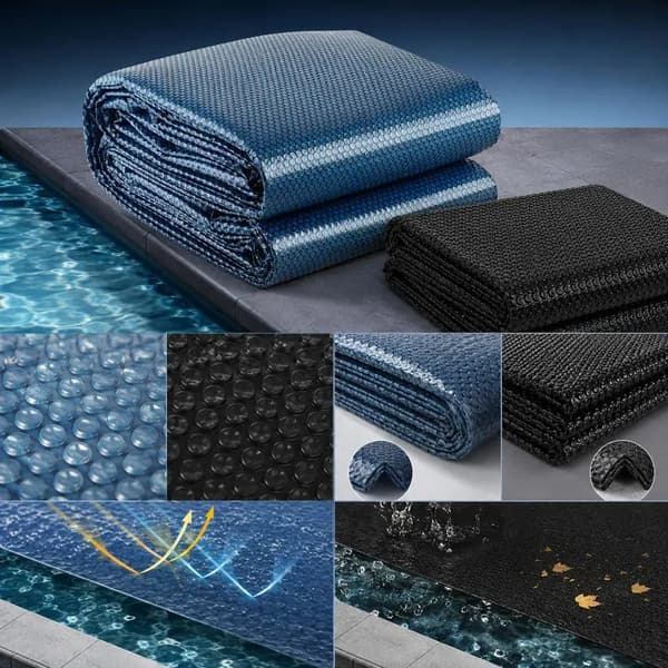 Flydende Pool Solcover, Varmebevaring, Nem Vedligeholdelse,Sort