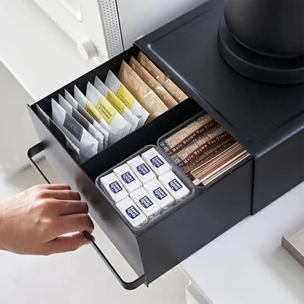 Kaffeförvaringsorganisatör, utdragbar låda, modern design,1PC