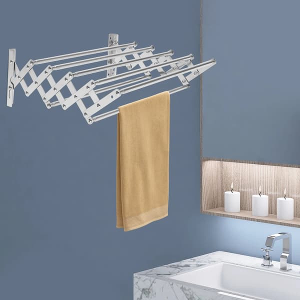 Tøjstativ, Sammenklappeligt Design, Rustfrit Stål Konstruktion,Sølv, 7