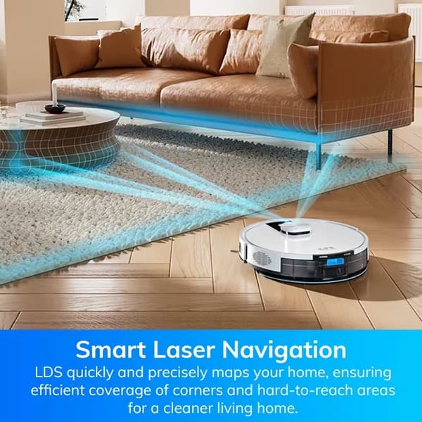Robotstøvsuger, LIDAR-navigation, 3000 Pa sugeeffekt,EU