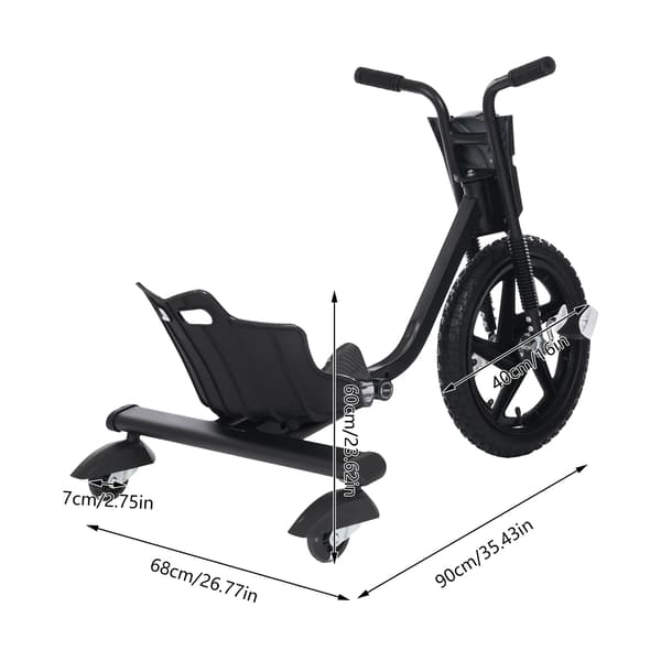 Tricycle, Højkvalitetsmaterialer, Stabilt Trehjulet Design,sort
