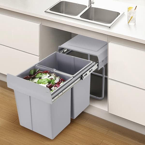 Sopkorg, utdragbar design, rymlig 40L kapacitet,Grå