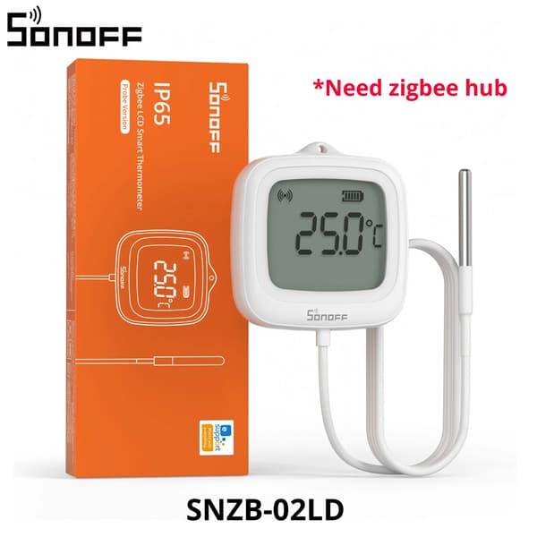 Temperatursensor, Zigbee-anslutning, Vattentålig design,SNZB-02LD