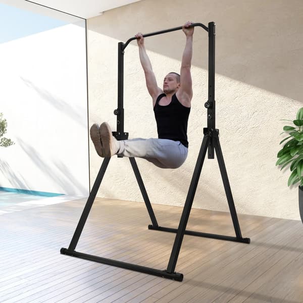 Pull Up Dip Stand, Justerbar Højde, Høj Kapacitet,sort