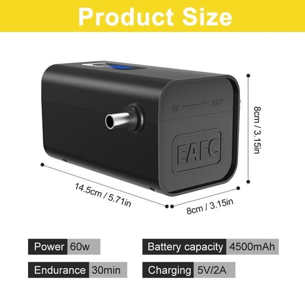 Olieoverførselspumpe, Bærbar Design, Rustfrit Stål Konstruktion,4500mAh   sort