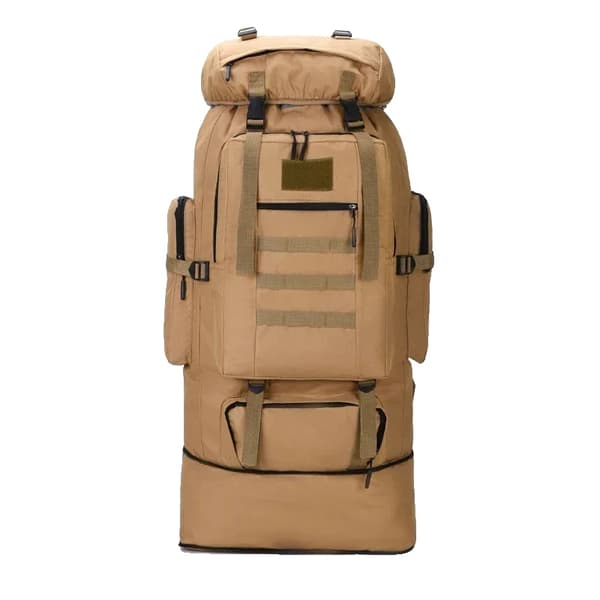 Bjergbestigningspose, Rummelig Kapacitet, Holdbart Design,100L (Khaki)