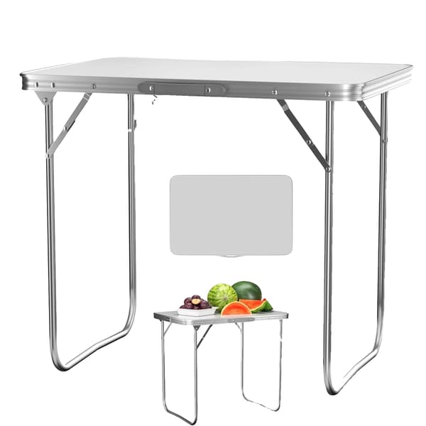 Fällbord, Aluminiumram, Bärbar Design,VIT