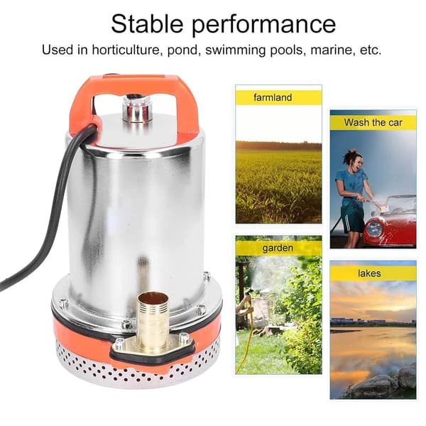 Nedsänkt Vattenpump, 8m Lyft Höjd, Sol-/Batteridriven,12V
