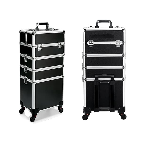 Makeupvagn, Rymliga fack, Hållbar metalldesign,914MK-4C-BLACK