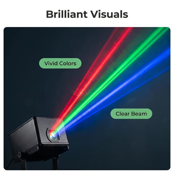 Laserlys, RGB animations effekter, Bluetooth kontrol,3W laserlys, 100V-240V EU stik