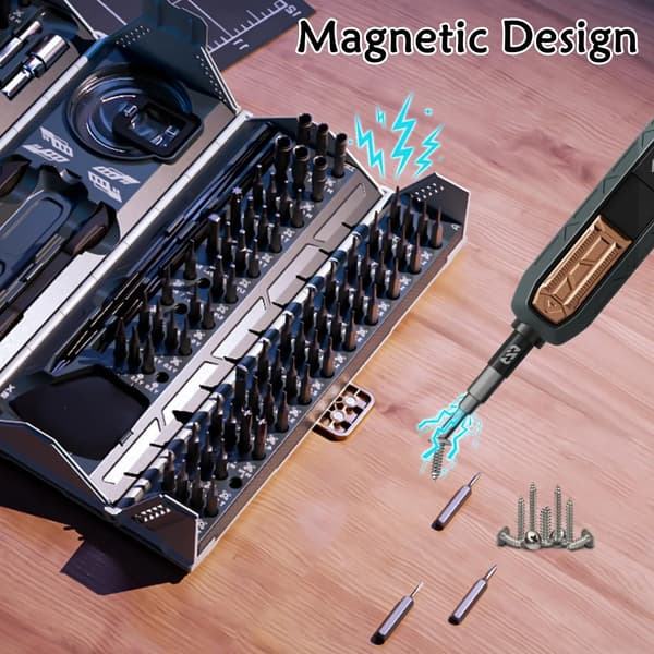 Præcisionsskruetrækkersæt, 162 Bits, Magnetisk Design,JM-8192